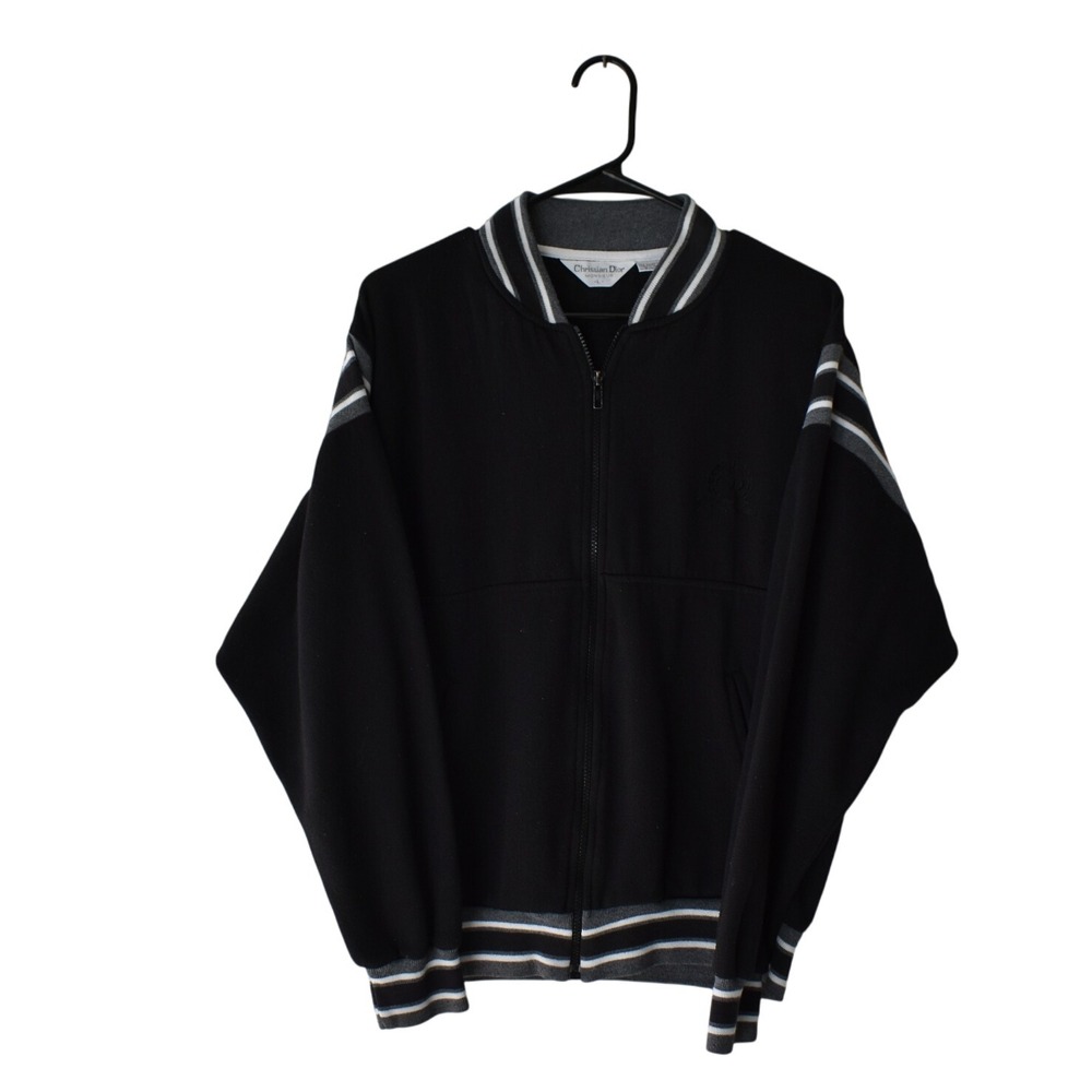 Christian Dior Monsieur Black Track Jacket‎ Full Zip with Embroidered CD Logo